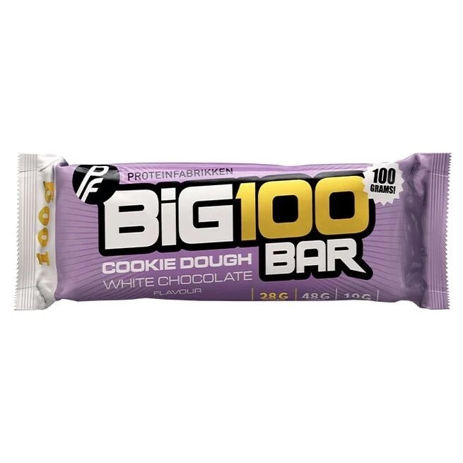 Proteinfabrikken Big 100 Bar Cookie Dough 100g | Kampanjer 1 - Bars Kampanj! Köp minst 3 - Få 15% EXTRA rabatt! | Gymkraft