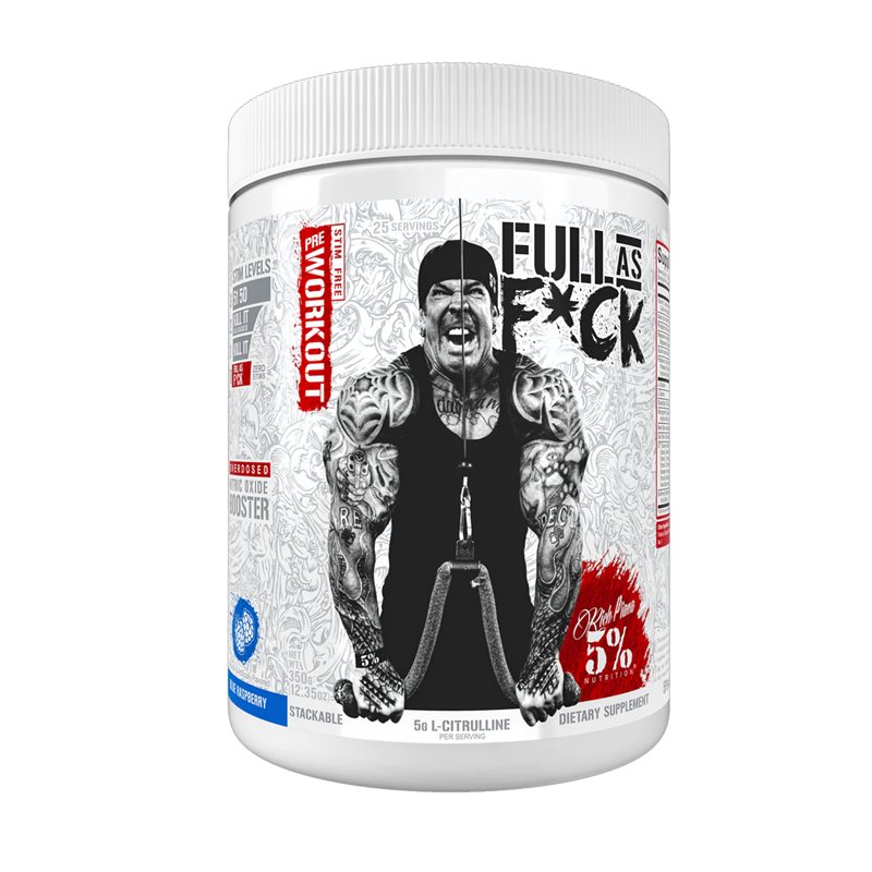 5% Nutrition Full As F*ck Legendary Series Blue Raspberry 350g | Kosttillskott - Prestationshöjare - PWO - Pre-Workout - PWO Pulver | Gymkraft