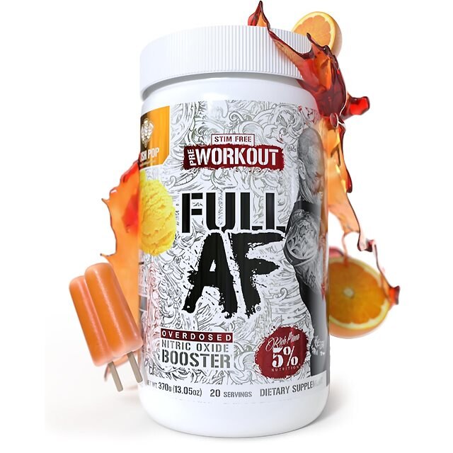 5% Nutrition FullAF Pre-Workout Stim-Free Push Pop 370g | Kosttillskott - Prestationshöjare - PWO - Pre-Workout - PWO utan koffein | Gymkraft