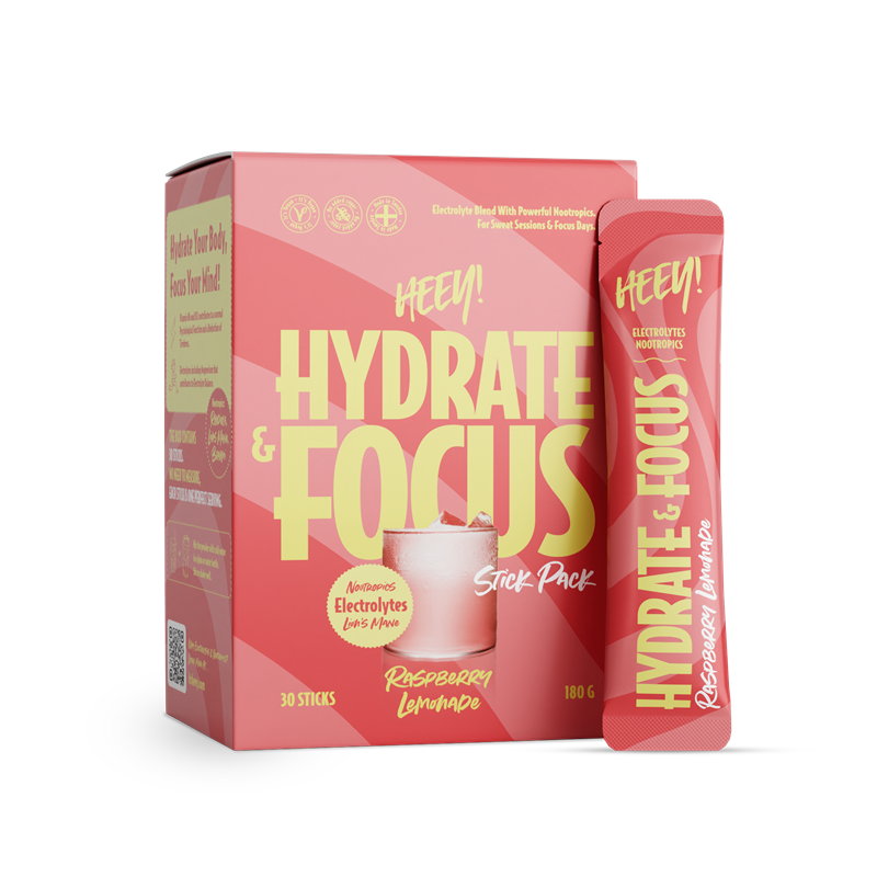 Heey! Hydrate & Focus Raspberry Lemonade 30-pack