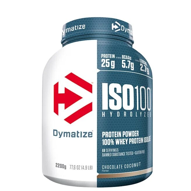 Dymatize Iso-100 Chocolate Coconut 2,2kg | Kosttillskott - Proteinpulver - Vassleprotein - Vassleisolat | Gymkraft
