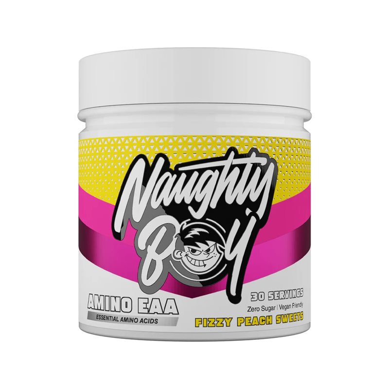 Naughty Boy AMINO EAA Fizzy Peach Sweets 345g | Kosttillskott - Aminosyror - EAA | Gymkraft
