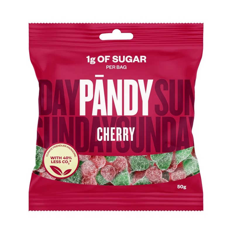 Pändy Candy Cherry 50g | Kampanjer 1 - Snacks kampanj! Köp minst 3 - få 15% EXTRA rabatt | Gymkraft