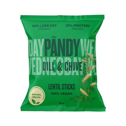 Pändy Lentil Chips Dill & Chive 50g | Kampanjer 1 - Snacks kampanj! Köp minst 3 - få 15% EXTRA rabatt | Gymkraft