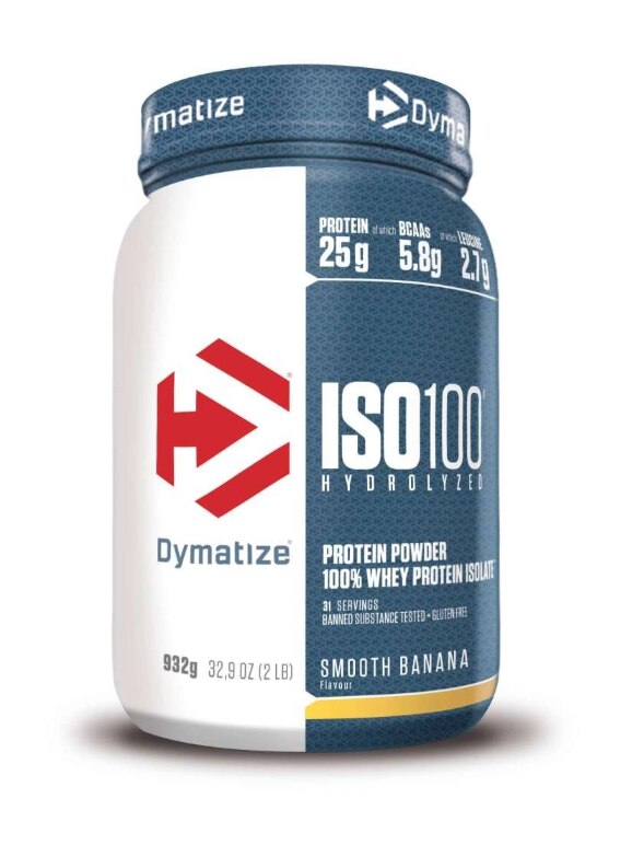Dymatize Iso-100 Smooth Banana 932g | Kosttillskott - Proteinpulver - Vassleprotein - Vassleisolat | Gymkraft