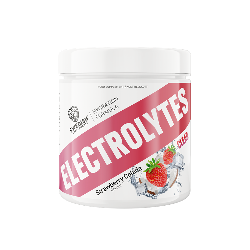 Swedish Supplements Clear Electrolytes Strawberry Colada 240g | Kosttillskott - Träningstillskott - Efter träning | Gymkraft