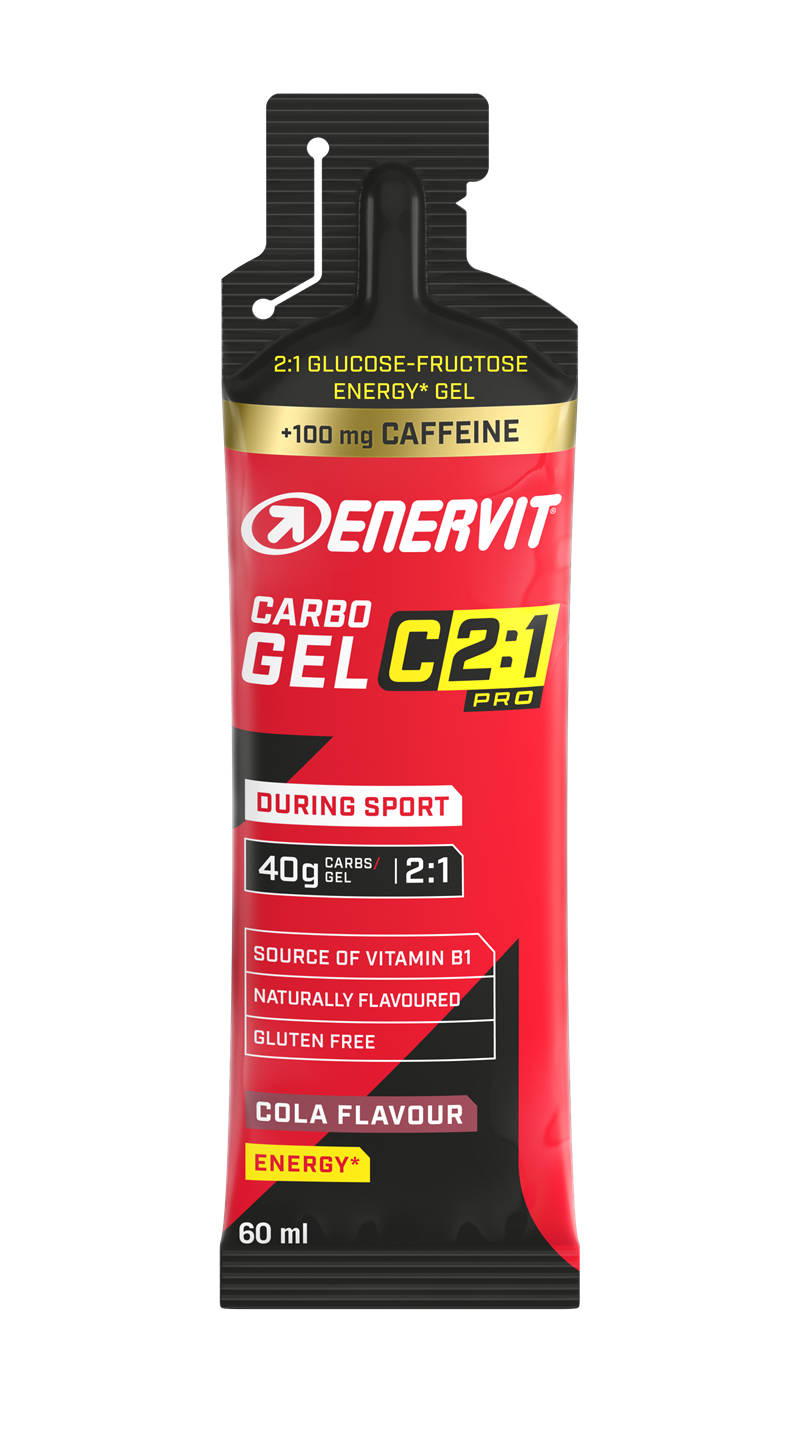 Enervit Carbo Gel C2:1PRO Cola Caffeine 60ml | Kosttillskott - Träningstillskott - Efter träning | Gymkraft