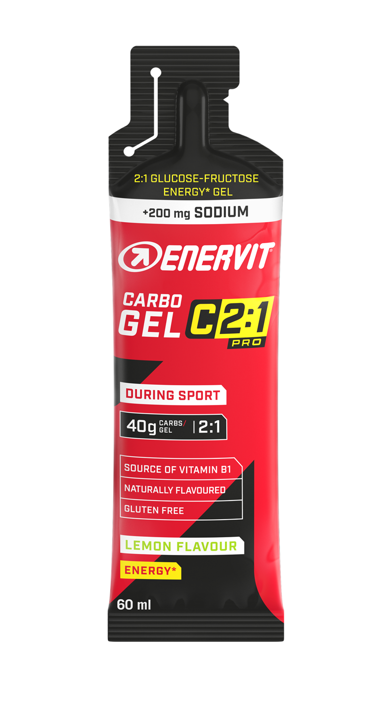 Enervit Carbo Gel C2:1 PRO Lemon Sodium 60ml | Kosttillskott - Träningstillskott - Efter träning | Gymkraft