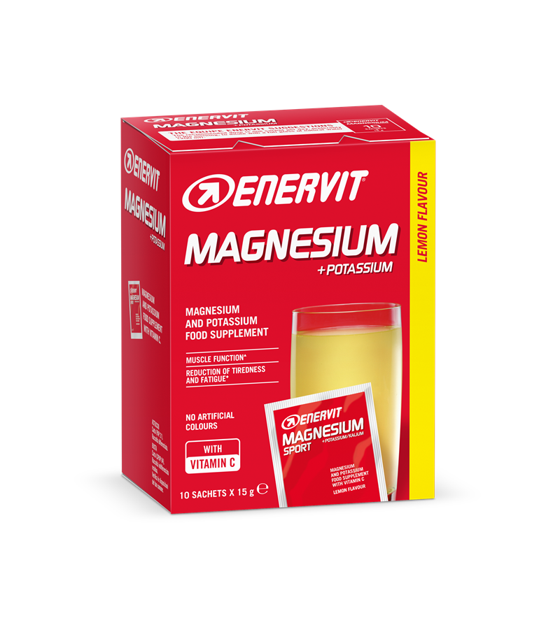 Enervit Magnesium + Potassium 10x15g | Kosttillskott - Vitaminer & Mineraler - Magnesium | Gymkraft