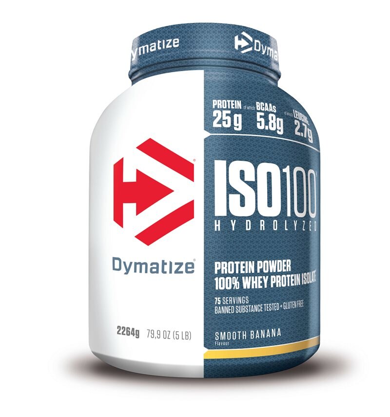 Dymatize Iso-100 Smooth Banana 2,2kg | Kosttillskott - Proteinpulver - Vassleprotein - Vassleisolat | Gymkraft