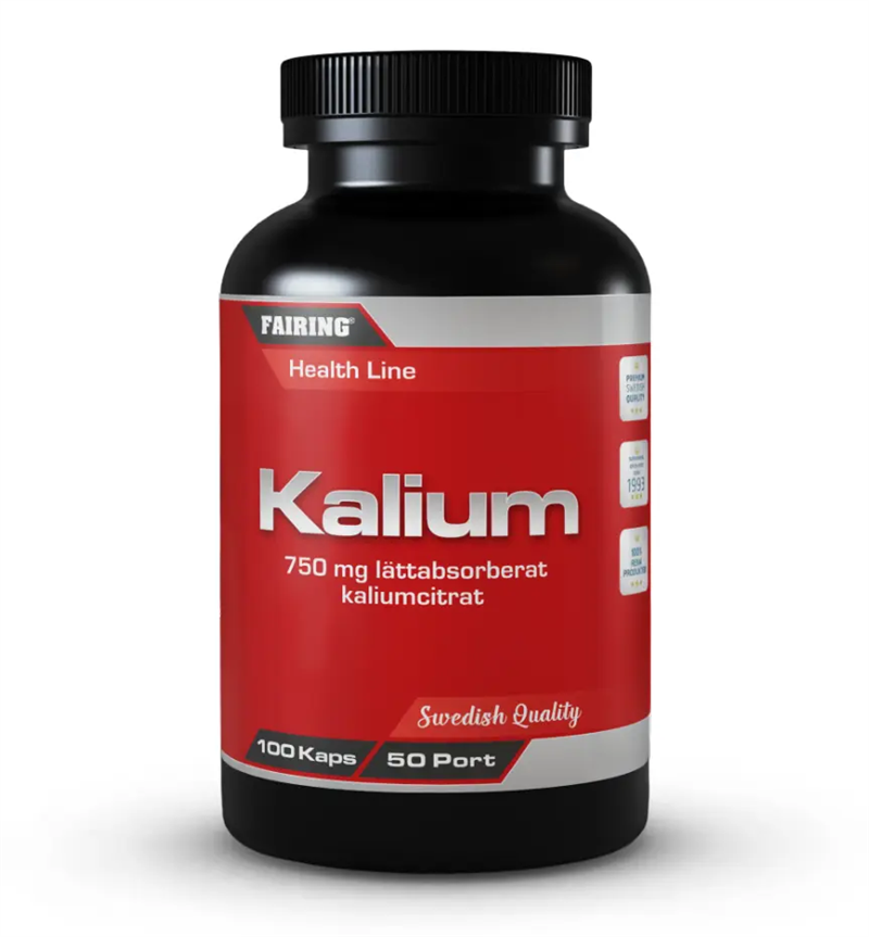 Fairing Kalium 100 kapslar | Kosttillskott - Vitaminer & Mineraler - Kalium | Gymkraft