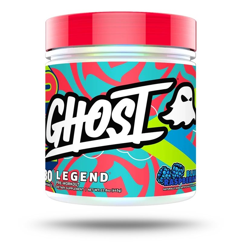 Ghost Legend V4 Blue Raspberry 30 servings | Kosttillskott - Prestationshöjare - PWO - Pre-Workout - PWO med koffein | Gymkraft