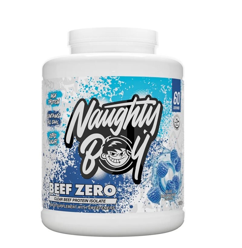 Naughty Boy Beef Zero Blue Raspberry 1800g | Kosttillskott - Proteinpulver - Beef protein | Gymkraft
