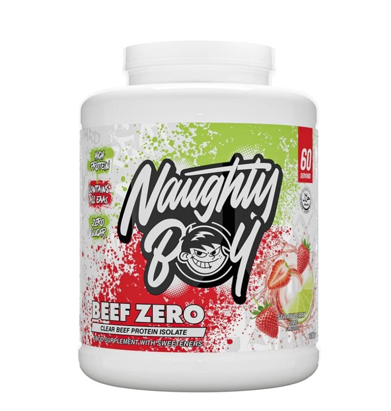 Naughty Boy Beef Zero Strawberry Lime 1800g | Kosttillskott - Proteinpulver - Beef protein | Gymkraft