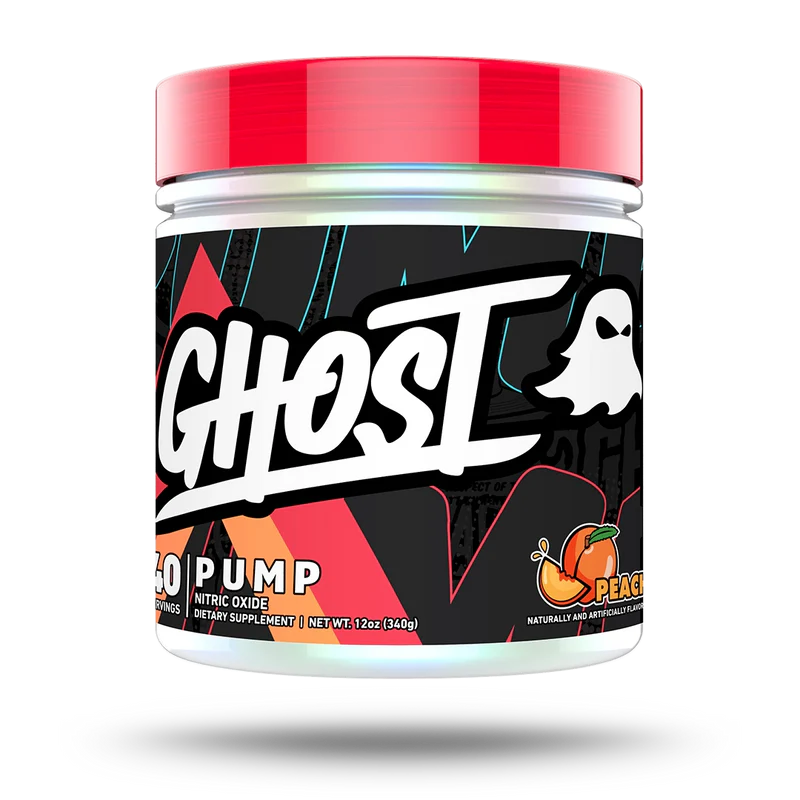 Ghost Pump V2 Peach 40 servings | Kosttillskott - Prestationshöjare - PWO - Pre-Workout - PWO med koffein | Gymkraft