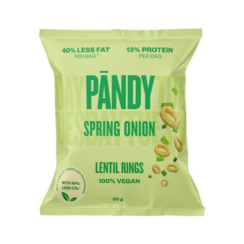 Pändy Lentil Chips Spring Onion 50g | Kampanjer 1//Snacks kampanj! Köp minst 3 - få 15% EXTRA rabatt | Gymkraft