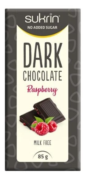Sukrin Dark Chocolate 65% Raspberry 85g | Hälsokost - Livsmedel - Snack & Godis | Gymkraft