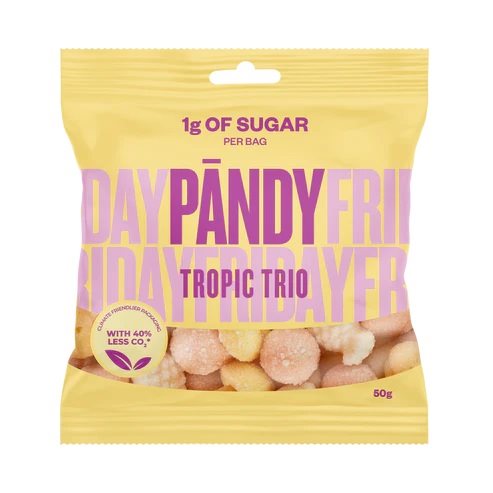 Pändy Candy Tropic Trio 50g | Kampanjer 1 - Snacks kampanj! Köp minst 3 - få 15% EXTRA rabatt | Gymkraft