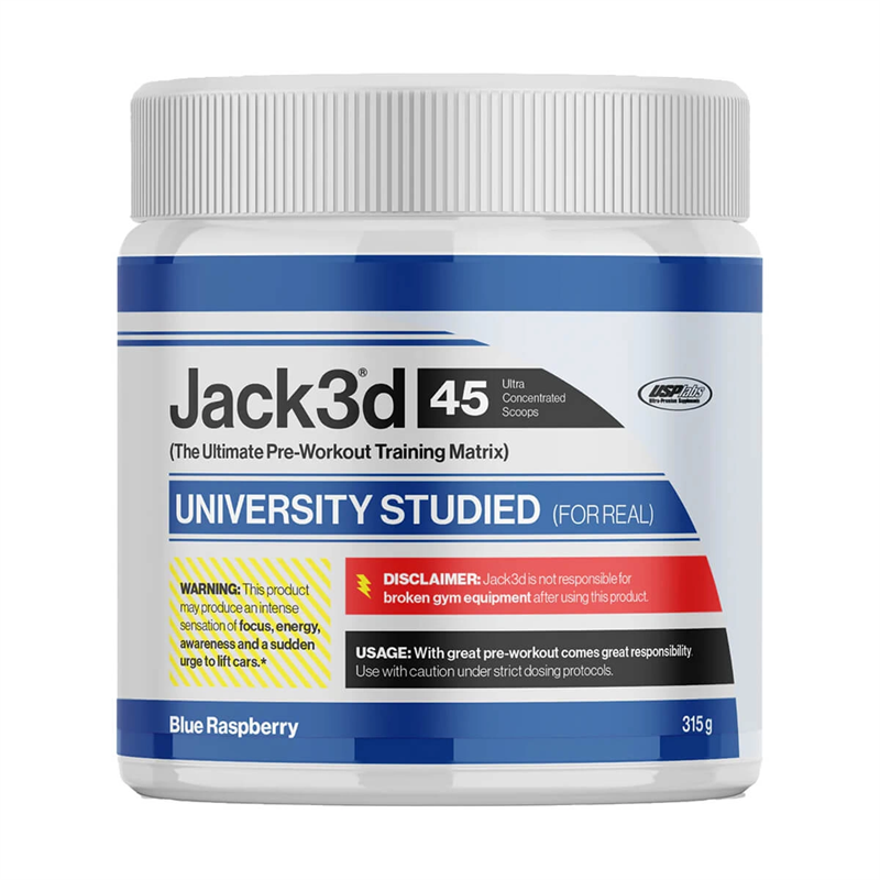 USP Labs Jack3d Blue Raspberry 315g | Kosttillskott - Prestationshöjare - PWO - Pre-Workout - PWO med koffein | Gymkraft