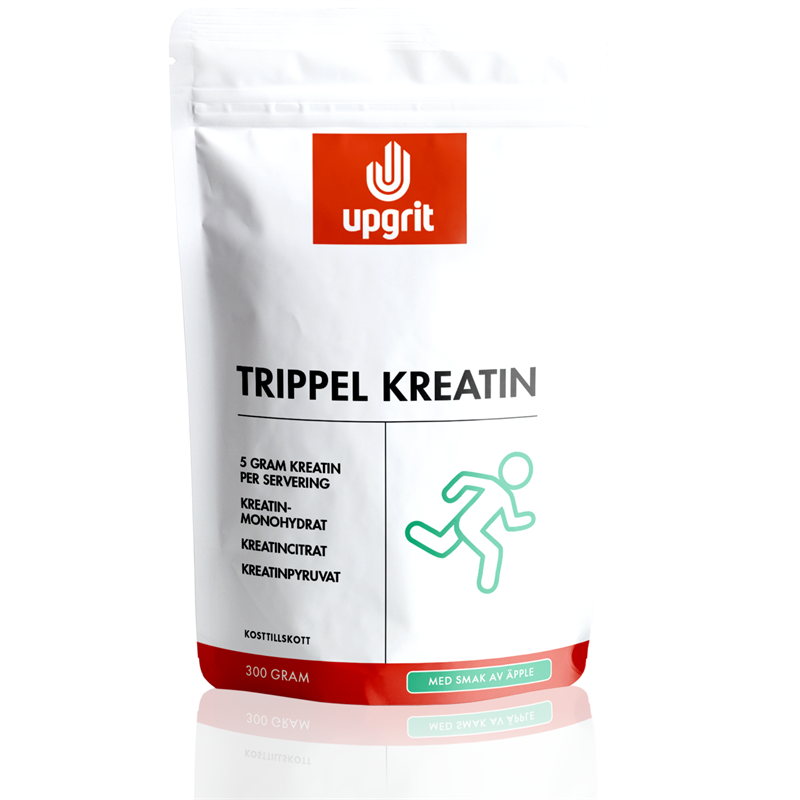 UpGrit Trippel Kreatin Äpple 300g | Kosttillskott - Träningstillskott - Före träning | Gymkraft