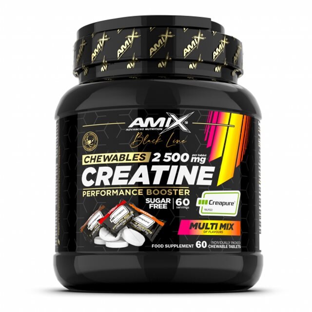 Amix Black Line Creatine 2500mg Chewables Zero Sugar 60 tabletter | Kosttillskott - Träningstillskott - Före träning | Gymkraft