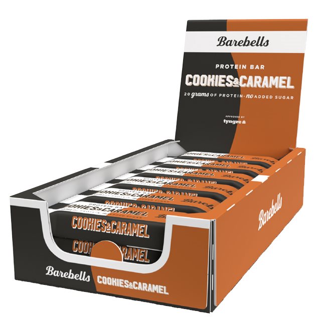 Barebells Protein Bar Cookies & Caramel 12x55g | Kampanjer 1 - Bars Kampanj! Köp minst 3 - Få 15% EXTRA rabatt! | Gymkraft