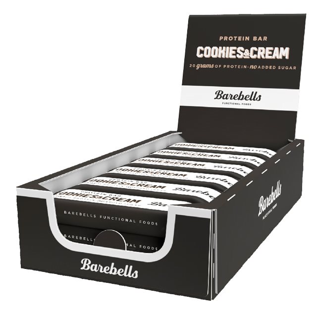 Barebells Protein Bar Cookies & Cream 12x55g | Kampanjer 1 - Bars Kampanj! Köp minst 3 - Få 15% EXTRA rabatt! | Gymkraft