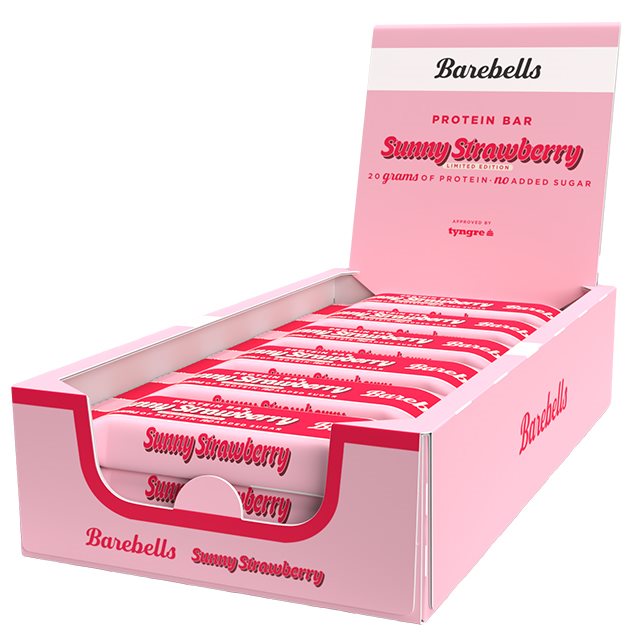 Product Image for Barebells protein bar sunny strawberry 12x55g