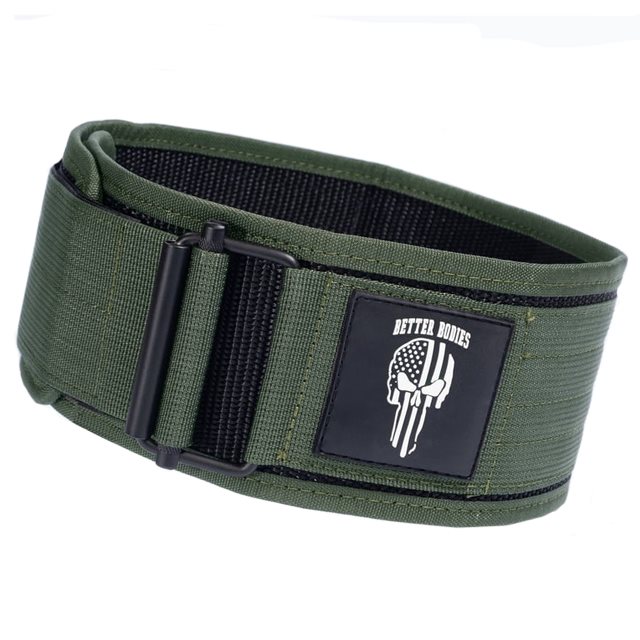 Better Bodies Quick Lock Belt Green/White | Varumärken - Better Bodies | Gymkraft