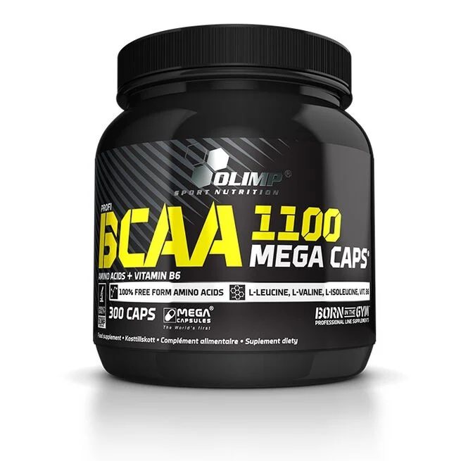 Olimp Sport Nutrition BCAA Mega Caps 300 kapslar | Kosttillskott - Träningstillskott - Efter träning | Gymkraft