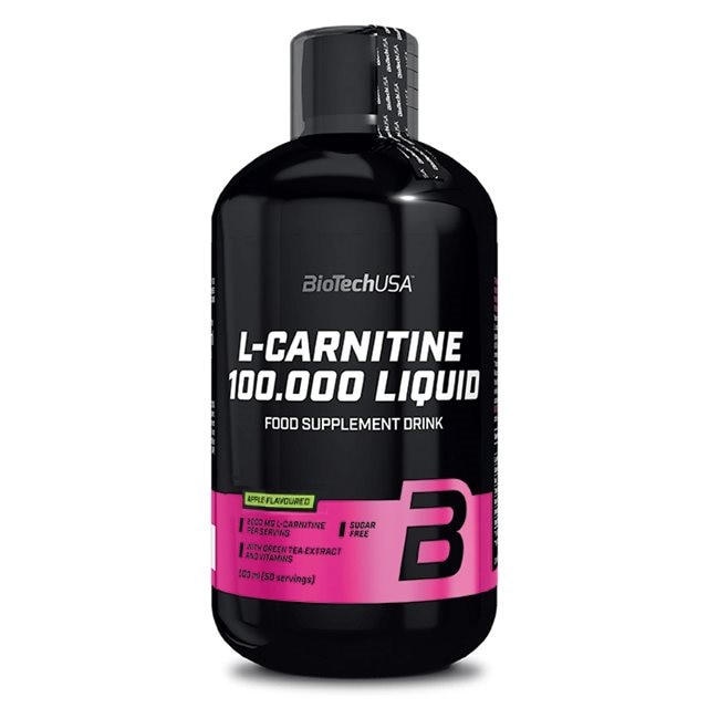 BioTechUSA L-Carnitine 100.000 Liquid Apple 500ml | Kosttillskott - Viktkontroll - Viktminskning - Fettförbrännare | Gymkraft