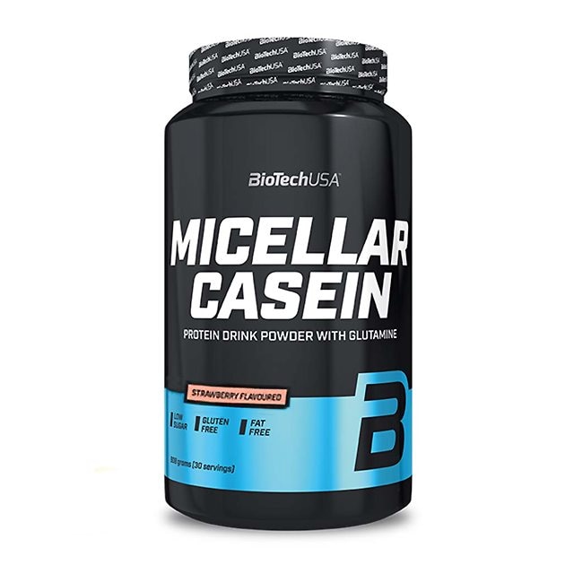 BioTechUSA Micellar Casein Strawberry 908g | Kosttillskott - Proteinpulver - Kaseinprotein | Gymkraft