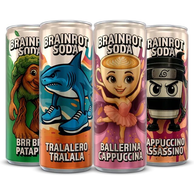 Brainrot Soda Mixpack 4x250ml | Kampanjer - Halloween deals | Gymkraft