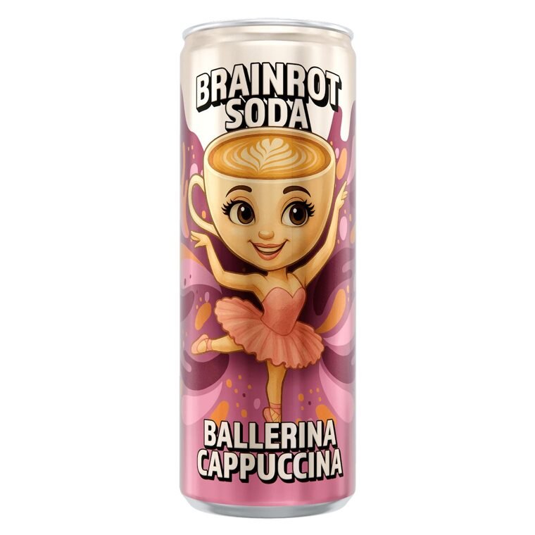Brainrot Soda Ballerina Cappuccina 250ml | Kampanjer 1 - Brainrot Soda Mix 4-pack | Gymkraft