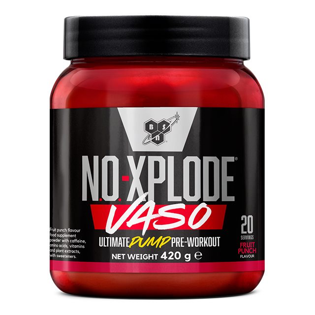 BSN N.O.-Xplode Vaso Pre-Workout Fruit Punch 420g | Kosttillskott - Prestationshöjare - PWO - Pre-Workout - PWO Pulver | Gymkraft