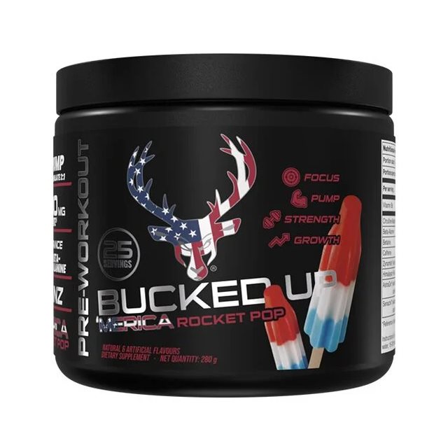 Bucked Up PWO Rocket Pop 282g | Kosttillskott - Prestationshöjare - PWO - Pre-Workout - PWO med koffein | Gymkraft