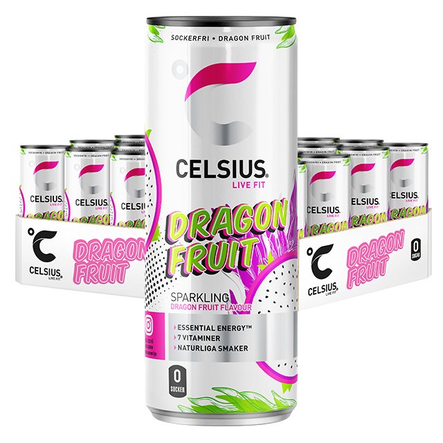 Celsius Dragon Fruit 24x355ml | Drycker - Energidryck - Sockerfri energidryck | Gymkraft