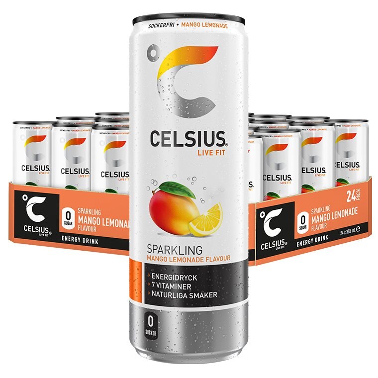 Celsius Mango Lemonade 24x355ml | Drycker - Energidryck - Sockerfri energidryck | Gymkraft