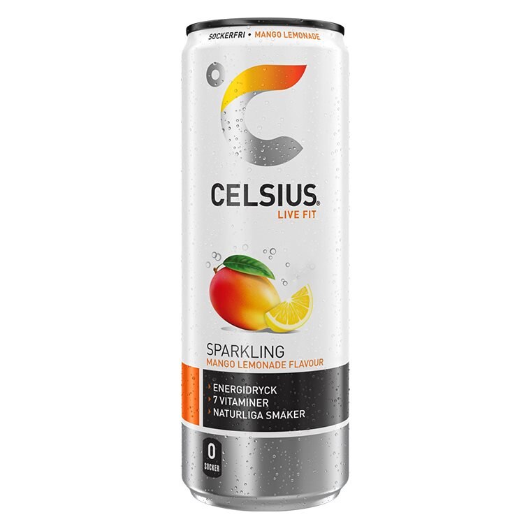 Celsius Mango Lemonade 355ml | Drycker - Energidryck - Sockerfri energidryck | Gymkraft
