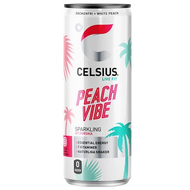 Celsius Peach Vibe 355ml | Drycker - Energidryck - Sockerfri energidryck | Gymkraft