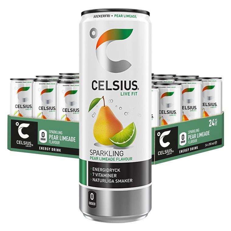 Celsius Pear Limeade 24x355ml | Drycker - Energidryck - Sockerfri energidryck | Gymkraft