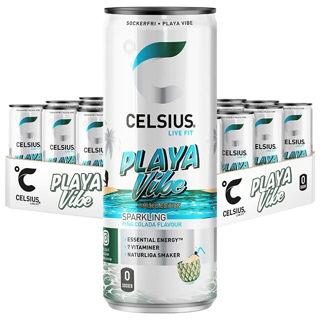 Celsius Playa Vibe Pina Colada 24x355ml | Drycker - Energidryck - Sockerfri energidryck | Gymkraft