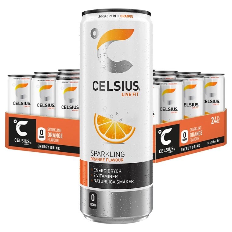 Celsius Orange 24x355ml | Drycker - Energidryck - Sockerfri energidryck | Gymkraft