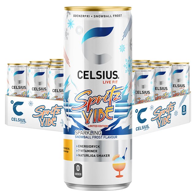 Celsius Spritz Vibe 24x355ml | Drycker - Energidryck - Sockerfri energidryck | Gymkraft