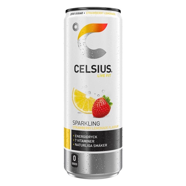 Celsius Strawberry Lemonade 355ml | Drycker - Energidryck - Sockerfri energidryck | Gymkraft