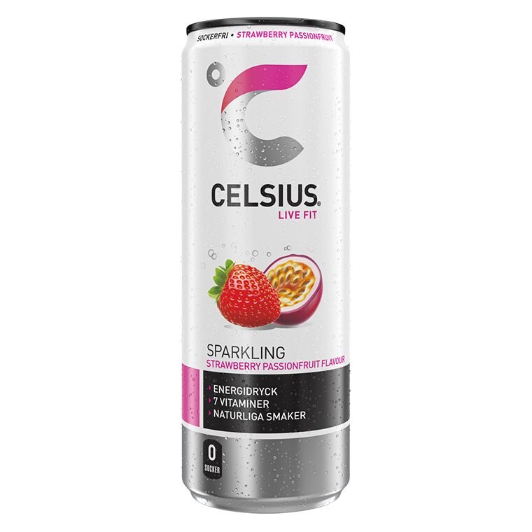 Celsius Strawberry Passionfruit 355ml | Drycker - Energidryck - Sockerfri energidryck | Gymkraft