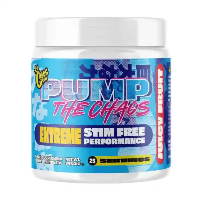 Chaos Crew PUMP The Chaos Juicy Fruit 335g | Kosttillskott - Prestationshöjare - PWO - Pre-Workout - PWO utan koffein | Gymkraft