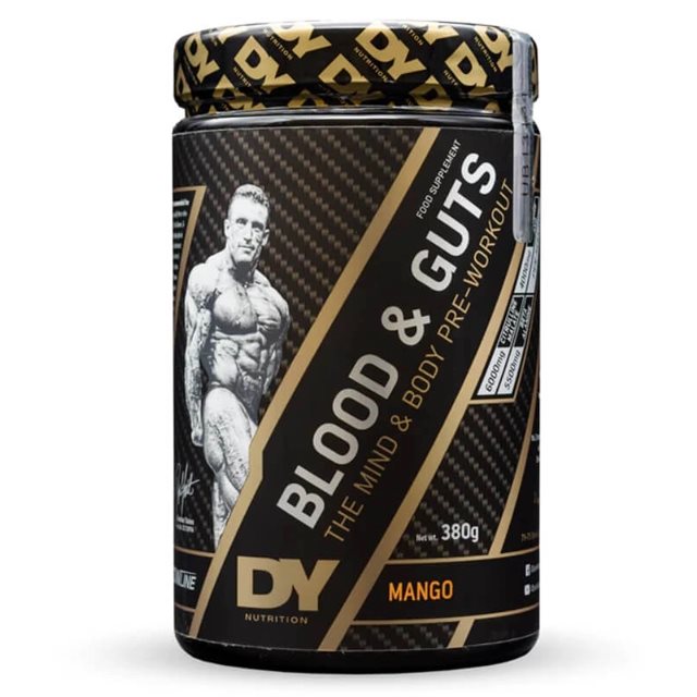 DY Nutrition Blood & Guts Mango 380g | Kosttillskott - Prestationshöjare - PWO - Pre-Workout - PWO med koffein | Gymkraft