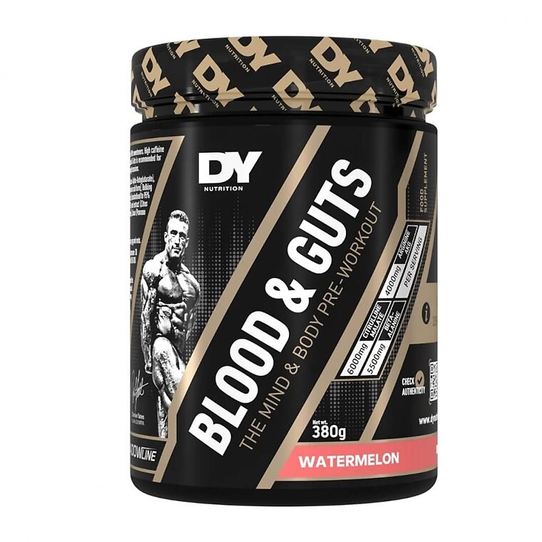 DY Nutrition Blood & Guts Watermelon 380g | Kosttillskott - Prestationshöjare - PWO - Pre-Workout - PWO med koffein | Gymkraft