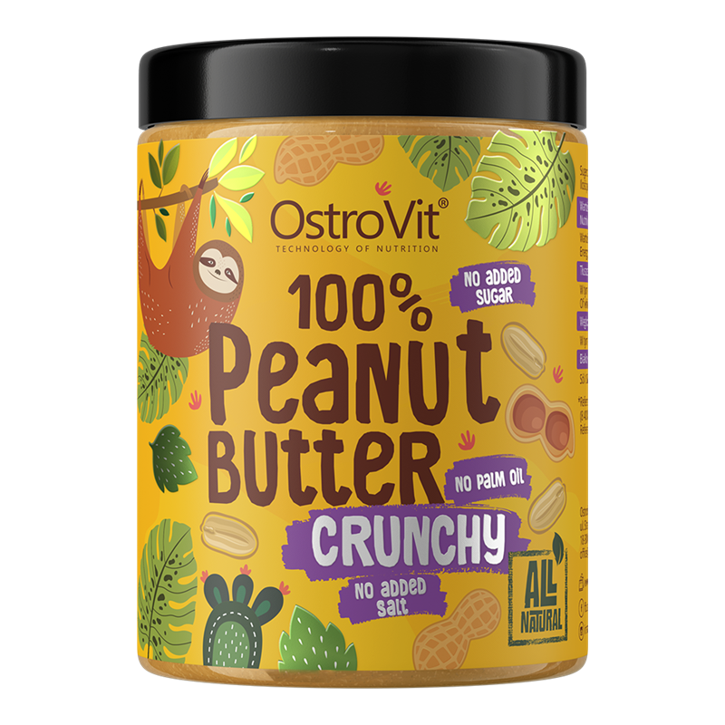 OstroVit 100% Peanut Butter Crunchy 1000g | Hälsokost - Livsmedel - Mellanmål | Gymkraft